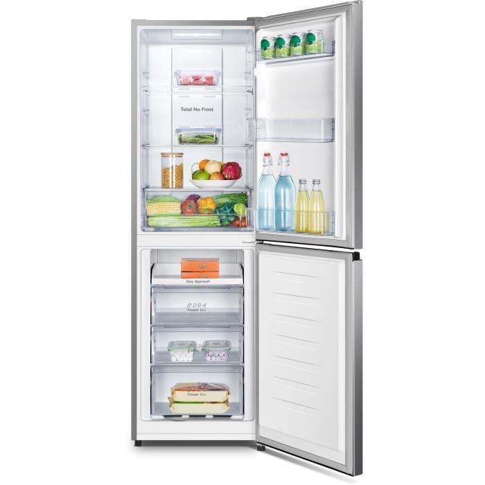 Réfrigérateur combiné - HISENSE - RB327N4ADD - classe D - 256 L - No Frost (Sans givre) - Argent - L 55 x 55,7 x H 182,4 cm