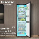 Réfrigérateur Combiné - HISENSE - RB3K330SAIE - 330 L - Classe E - 59,5 x 60 x 185 cm - Inox