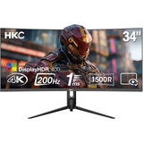 Ecran PC Gamer Incurvé - HKC - 34 - 200Hz - UWQHD  - Dalle VA - 1ms - Ajustable en hauteur - CG345U