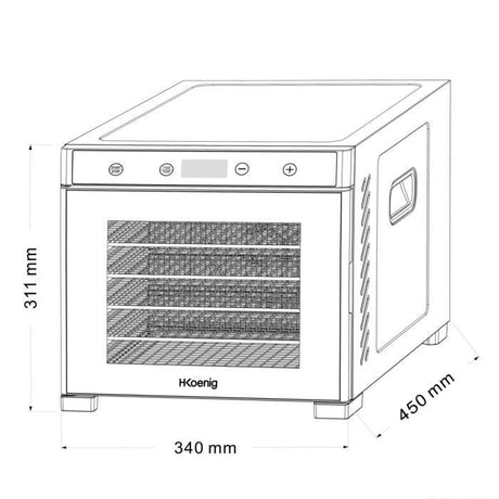 Déshydrateur HKoeNIG - DSY900 - Température de 35°C a 70°C - Minuterie intégrée - 650W