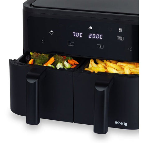 Friteuse sans huile HKoeNIG - FRY900 - Capacité 9L - Double cuve 4,5L - 8 programmes de cuisson - 2400W
