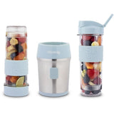 Mini blender - H.KoeNIG - SMOO16 - 300 W - 570 mL - Bleu pastel - 2 gourdes incluses - Sans BPA