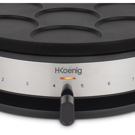 Crepiere HKoeNIG - KREP56 - Plaque réversible amovible - Surface de cuisson 33 cm - 1500W - Noir/Acier
