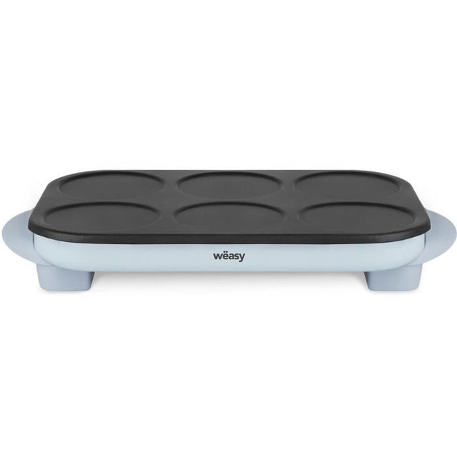 Crepiere WEASY - GOO60 - Crepes et Pancakes - 6 emplacements - Revetement anti-adhésif - Température jusqu'a 240°C - 1500W