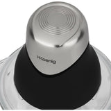 Mini hachoir électrique - H.Koenig - LEO8 - 320 W - Bol en verre 1 L - Lames en acier inoxydable - Noir mat et chrome