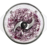 Mini hachoir électrique - H.Koenig - LEO8 - 320 W - Bol en verre 1 L - Lames en acier inoxydable - Noir mat et chrome