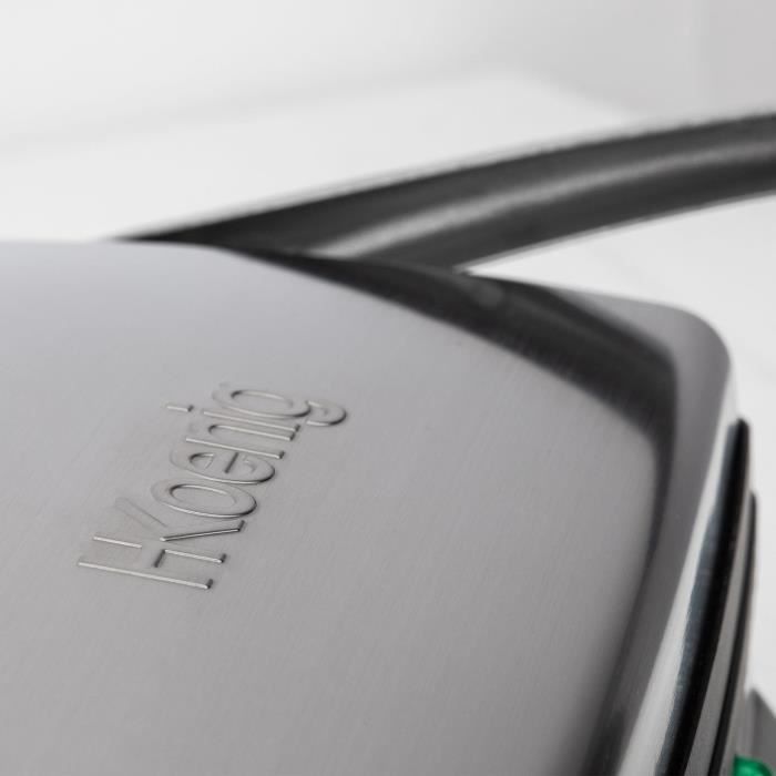 Grill électrique HKoeNIG - GR20 - Surface cuisson 29,7x23cm - Température réglable - 2000W - Inox