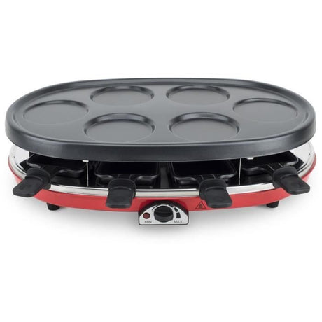 Appareil a raclette 4 en 1 HKoeNIG - RP418 - Juqu'a 8 personnes - 3 plaques interchangeables - Température réglable - 1500W