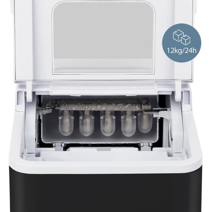 Machine a glaçons WEASY - KW12 - Jusqu'a 12 kg de glaçons par jour - 7 a 12 minutes de production - Noir