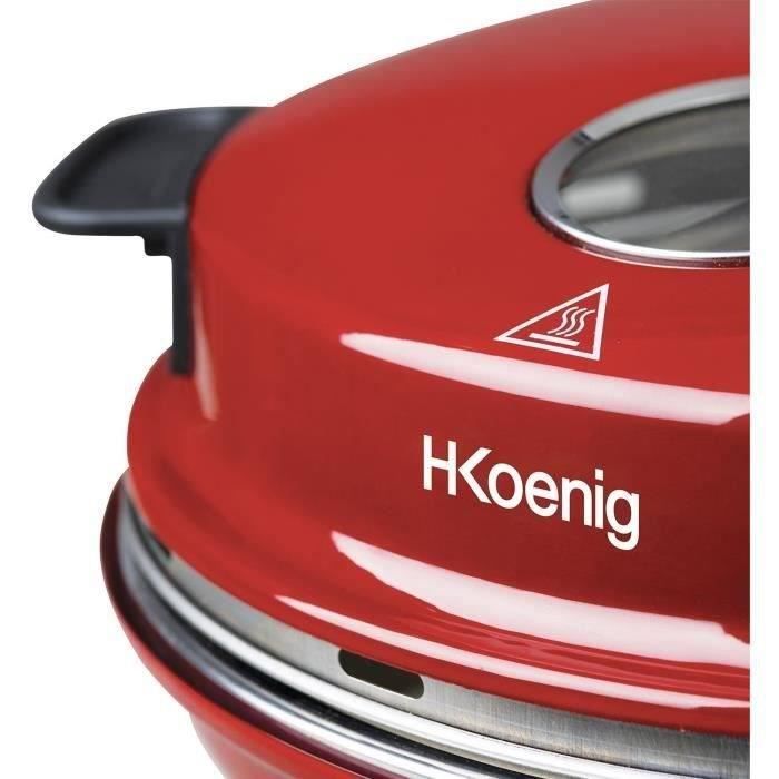 Four a pizza HKoeNIG - NAPL350 - Plaque Cuisson 32cm - Température jusqu'a 350°C - Rouge - 1200 W