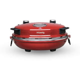 Four a pizza HKoeNIG - NAPL350 - Plaque Cuisson 32cm - Température jusqu'a 350°C - Rouge - 1200 W