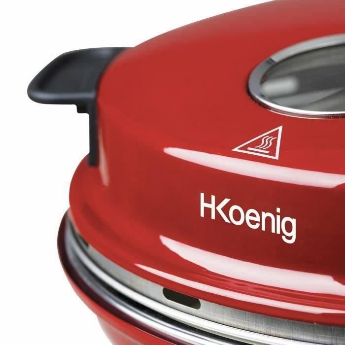 Four a pizza HKoeNIG - NAPL350 - Plaque Cuisson 32cm - Température jusqu'a 350°C - Rouge - 1200 W