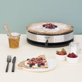 Crepiere HKoeNIG - KREP29 - Surface de cuisson 33cm - Revetement anti-adhésif - Température jusqu'a 230°C - 1300W - Bandeau Inox