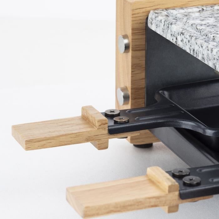 Appareil a raclette HKoeNIG - WOD2 - Jusqu'a 2 personnes - Pierre a cuire - Design Bois - 350W