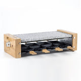 Appareil a raclette HKoeNIG - WOD8 - Jusqu'a 8 personnes - Pierre a cuire - Design Bois - 1200W