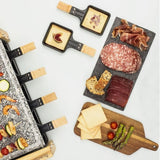 Appareil a raclette HKoeNIG - WOD8 - Jusqu'a 8 personnes - Pierre a cuire - Design Bois - 1200W