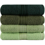 Ensemble de 4 serviettes a main - 50 x 90 cm - Vert