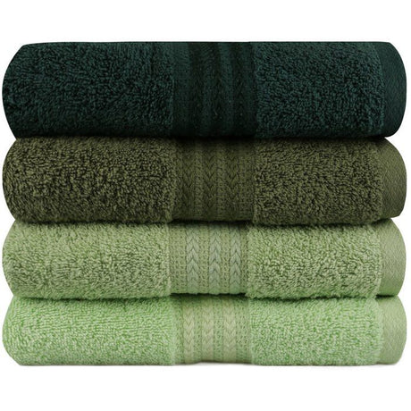 Ensemble de 4 serviettes a main - 50 x 90 cm - Vert