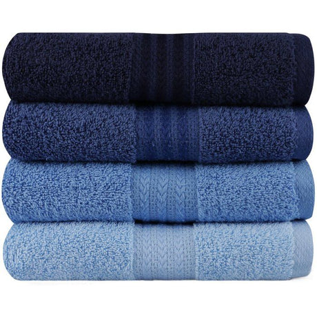 Ensemble de 4 serviettes a main - 50 x 90 cm - Bleu