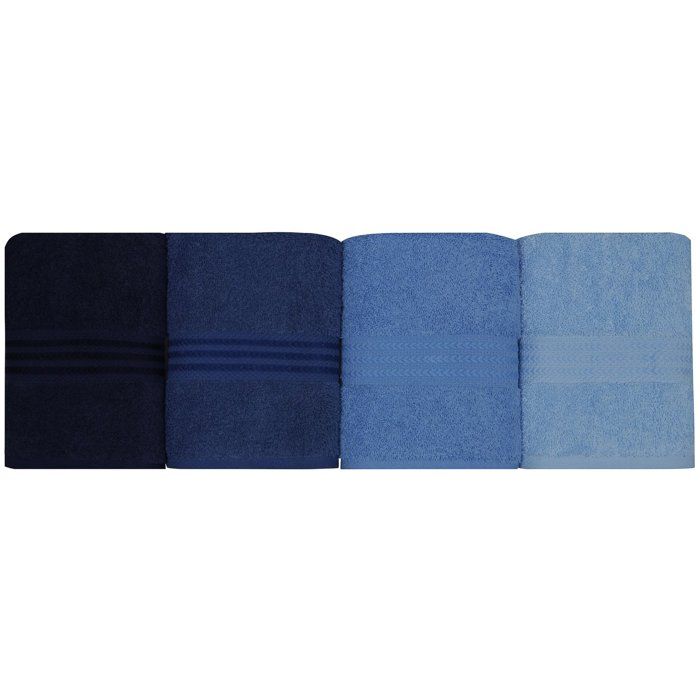 Ensemble de 4 serviettes a main - 50 x 90 cm - Bleu