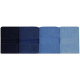 Ensemble de 4 serviettes a main - 50 x 90 cm - Bleu