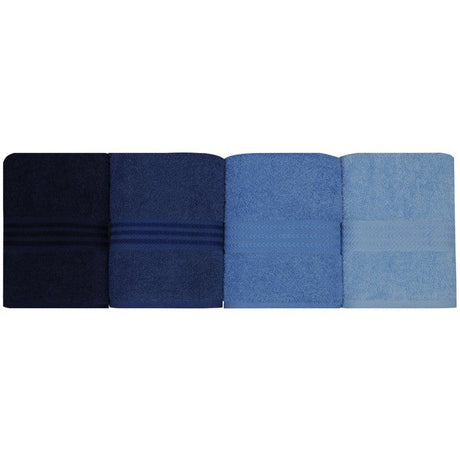 Ensemble de 4 serviettes a main - 50 x 90 cm - Bleu