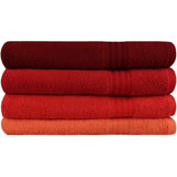Ensemble de 4 serviettes de bain - 70 x 140 cm - Orange