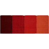Ensemble de 4 serviettes de bain - 70 x 140 cm - Orange