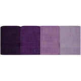 Ensemble de 4 serviettes de bain - 70 x 140 cm - Violet