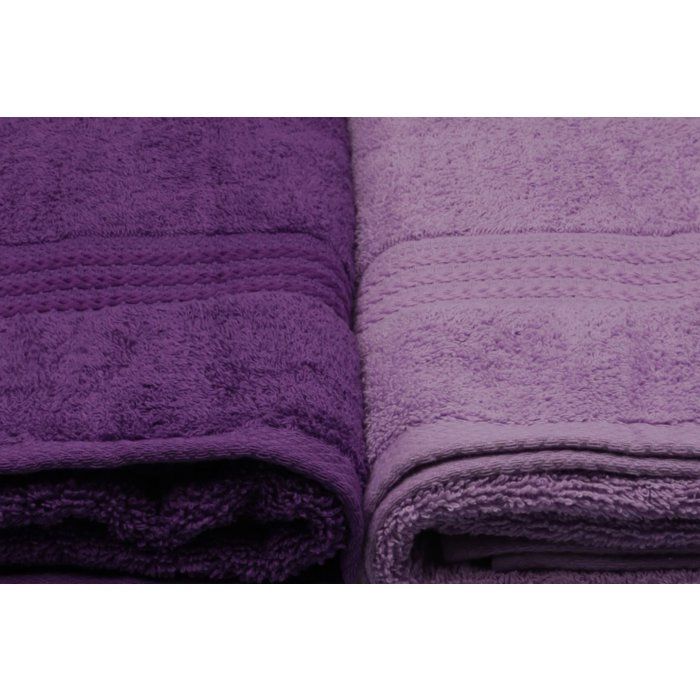 Ensemble de 4 serviettes de bain - 70 x 140 cm - Violet
