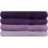 Ensemble de 4 serviettes de bain - 70 x 140 cm - Violet