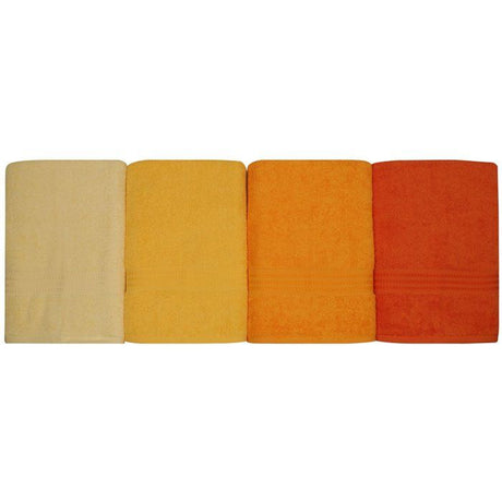 Ensemble de 4 serviettes de bain - 70 x 140 cm - Jaune