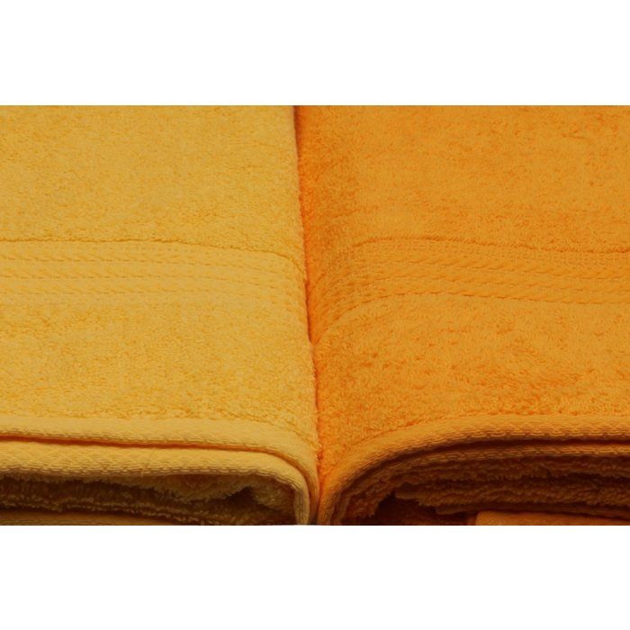 Ensemble de 4 serviettes de bain - 70 x 140 cm - Jaune