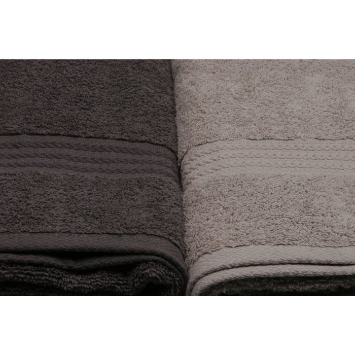Ensemble de 4 serviettes de bain - 70 x 140 cm - Blanc, Gris, Gris foncé, Noir