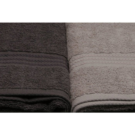 Ensemble de 4 serviettes de bain - 70 x 140 cm - Blanc, Gris, Gris foncé, Noir