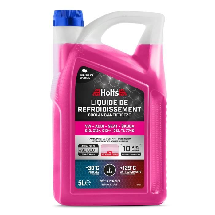 Liquide de Refroidissement - HOLTS - HAFR0006B - DÈdiÈ VW-AUDI-SEAT-SKODA G12/ G12+ / G12++ / G13 / TL 774G 5L + Bec