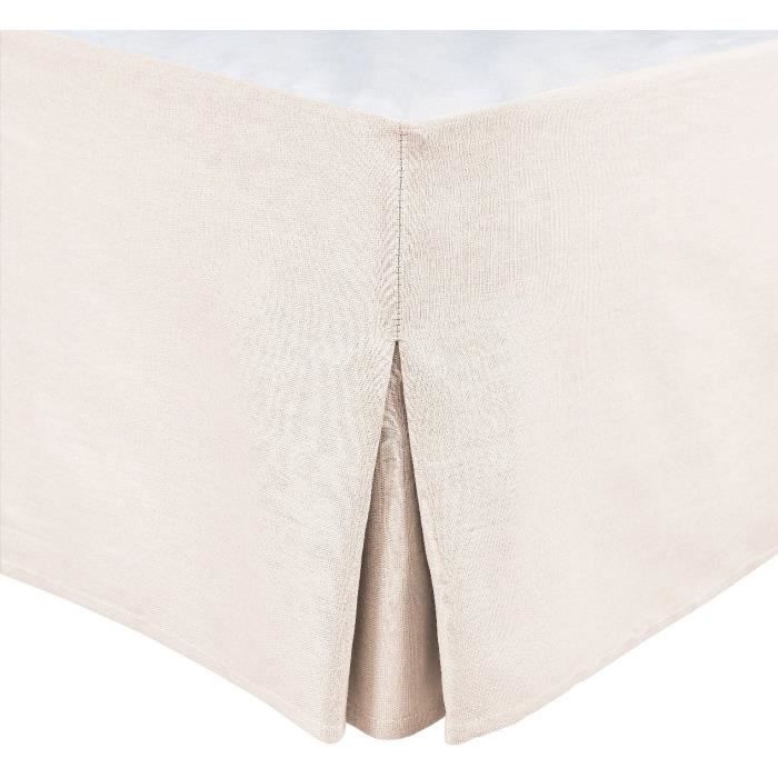 Cache sommier - HOME LINGE PASSION - 180 x 200 cm + 30 cm - Ecru