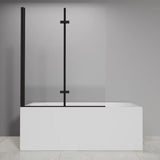 Pare baignoire 2 volets pivotants - HOME GENERATION - Maggy noir - 100 x 140 cm
