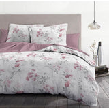 Parure de couette 240x260 cm HOME LINGE PASSION POMPADOUR : Housse de couette + 2 taies d'oreiller - 100% Coton 57 Fils -