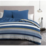 Parure de couette microfibre HOME PASSION STANIS - 1 housse de couette 240 x 260 cm + 2 taies d'oreiller 63 x 63 cm - Bleu