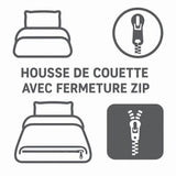 Parure de couette microfibre HOME PASSION STANIS - 1 housse de couette 240 x 260 cm + 2 taies d'oreiller 63 x 63 cm - Bleu