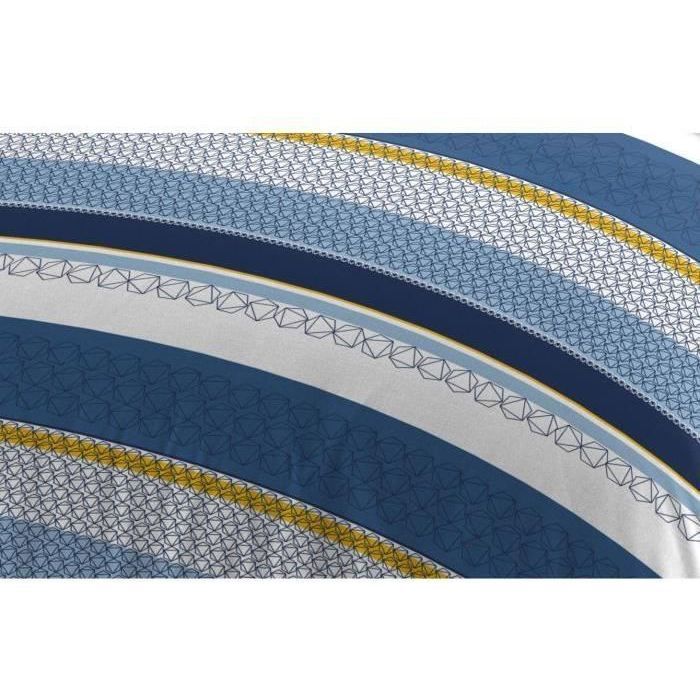 Parure de couette microfibre HOME PASSION STANIS - 1 housse de couette 240 x 260 cm + 2 taies d'oreiller 63 x 63 cm - Bleu