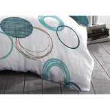 Parure de couette HOME LINGE PASSION Audace - couette 220 x 240 cm + 2 taies d'oreiller 63x63 cm - Bleu canard