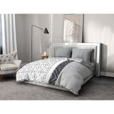 Parure de couette microfibre ETHNO - 1 housse de couette 220 x 240 cm + 2 taies d'oreiller 63 x 63 cm - Gris