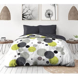 Parure de lit microfibre - HOME LINGE PASSION - BULLES DE REVE - Housse 220 x 240 cm + 2 taies d'oreiller 63 x 63 cm - Gris