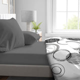 Drap housse - HOME LINGE PASSION - HP71762 - 90 x 190 cm + 30 cm bonnet - Microfibre - 82 g - Gris anthracite