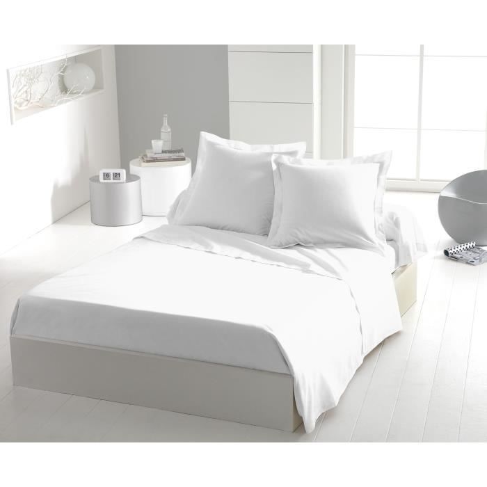 Drap plat - HOME LINGE PASSION - Microfibre 82 g - 180 x 290 cm - 1 personne - Blanc
