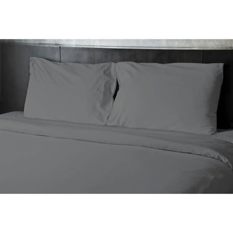 Drap plat - HOME LINGE PASSION - Microfibre 82 g - 180 x 290 cm - 1 personne - Anthracite