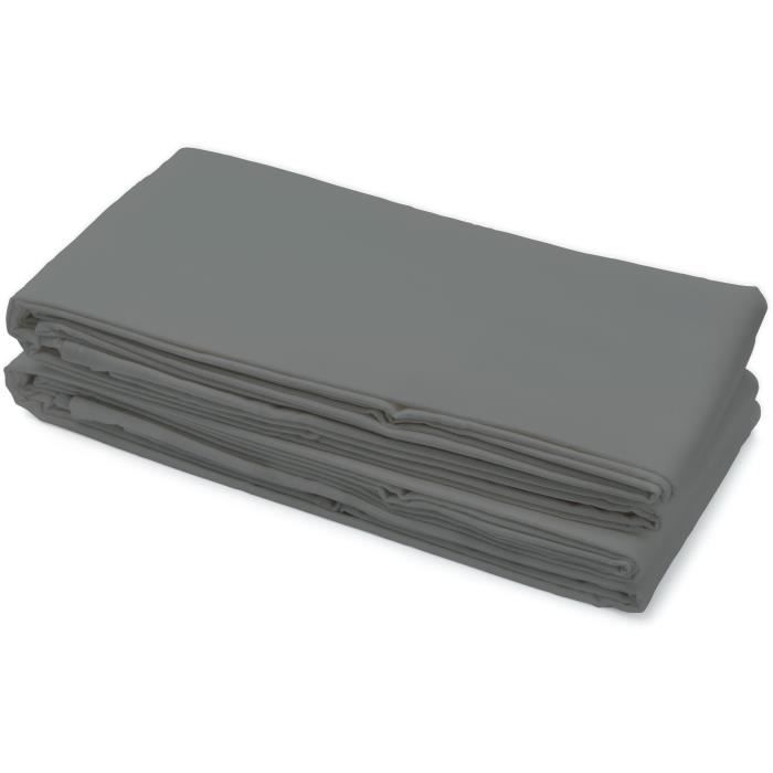 Drap plat - HOME LINGE PASSION - Microfibre 82 g - 240 x 300 cm - Anthracite