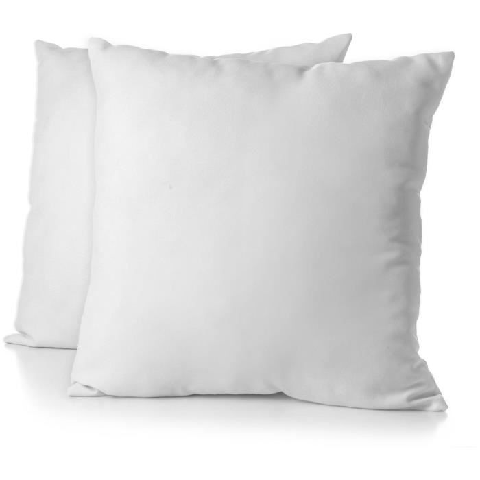 Lot de 2 taies d'oreiller - HOME LINGE PASSION - Microfibre 82 g - 63 x 63 cm - Blanc
